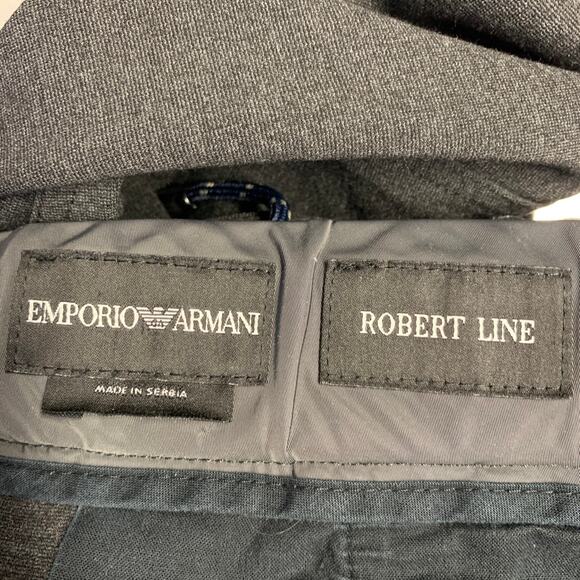 EMPORIO ARMANI Size 32 Grey Viscose Blend Drawstring Casual Pants - Picture 3 of 5